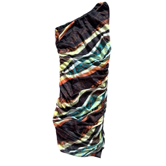Pretty Little Thing Asymmetrical One Shoulder Dress NWT US Size 6 - Picture 1 of 7